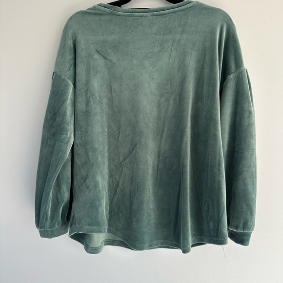 Old Navy Velvet Velour Balloon Sleeve Blouse Size Large - Picture 5 of 6